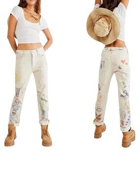 MOTHER Superior The Scrapper Cuff Ankle Fray Straight Leg Superstition Size 26